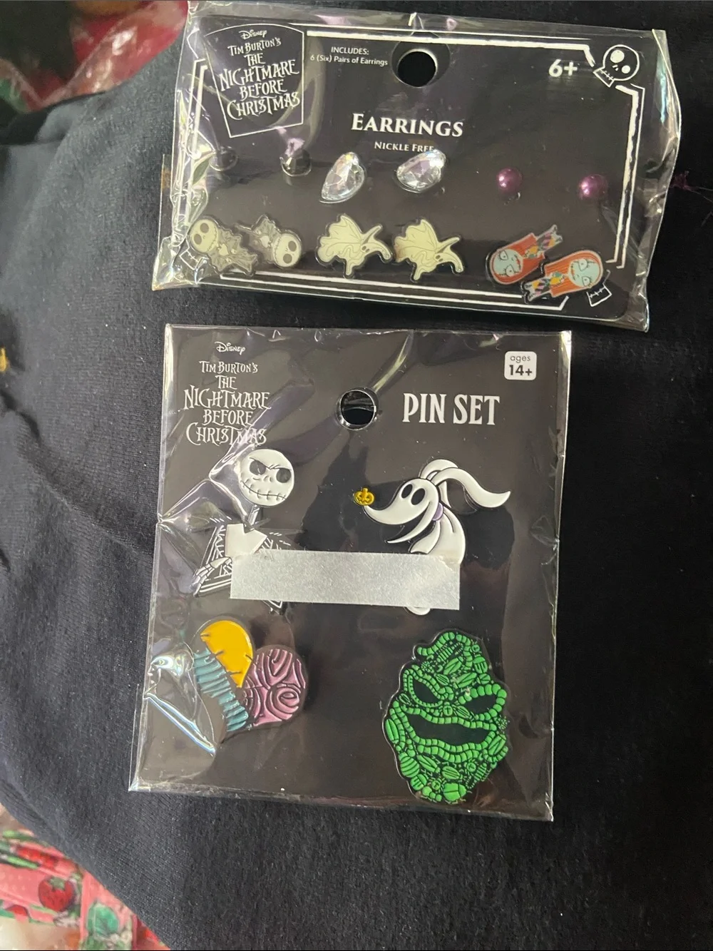 Kids Earrings & Pin Set - Green, Purple, White, Orange